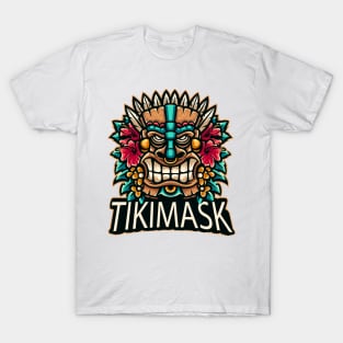 Colorful Tiki Mask Fantasy Artsy Style T-Shirt